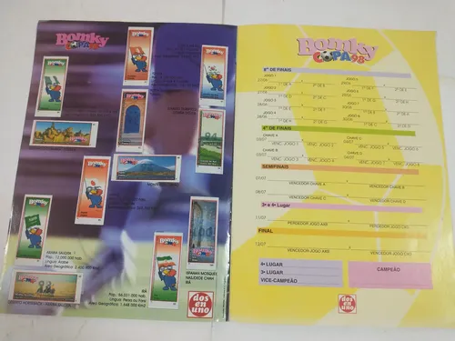 Álbum Chicle De Bola Bomky Copa 98 Completo Em Ótimo Estado