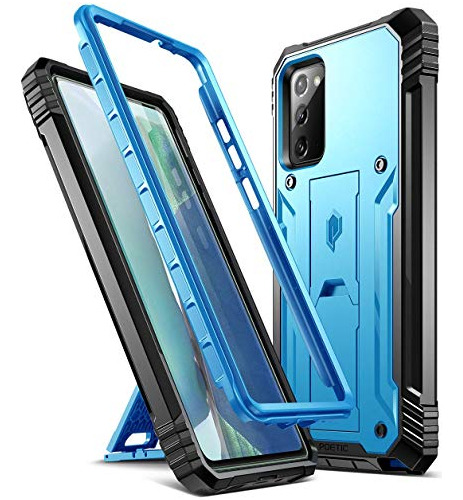 Funda Para Galaxy Note 20 Ultra Con Soporte Tapa Metal Azul