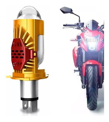 Ampolleta Turboled Tipo Lupa Moto H4 16000 Lm / Sosegur