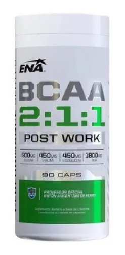 Imagen 3 de 6 de Promo X 3 Unidades Bcaa 2:1:1 (90 Caps) - Ena Sport Mg