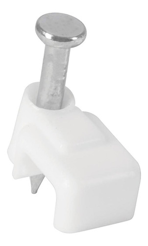 Imagen 1 de 3 de Grapa Cable Plana 3 X 6 Mm 500 Pz Blanca Volteck 43044
