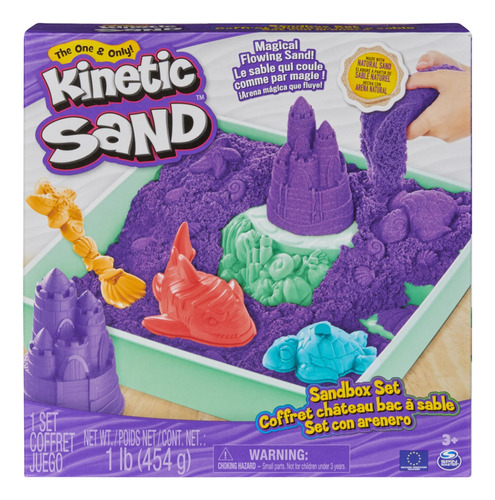 Kinetic Sand, Set Con 454 G De Arena, Moldes Y Herramientas