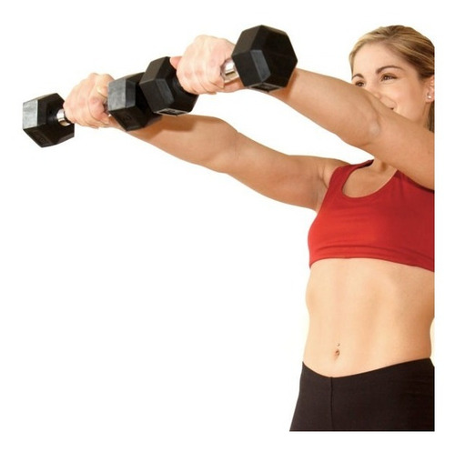 Mancuerna Hexagonal Cap Barbell De 45lb (20kg) 1 Par Color Negro
