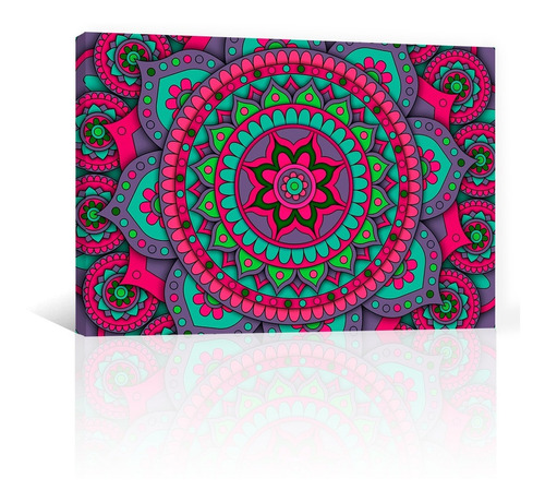 Cuadro Decorativo Canvas Mandala Tradicional Hindu Fiusha