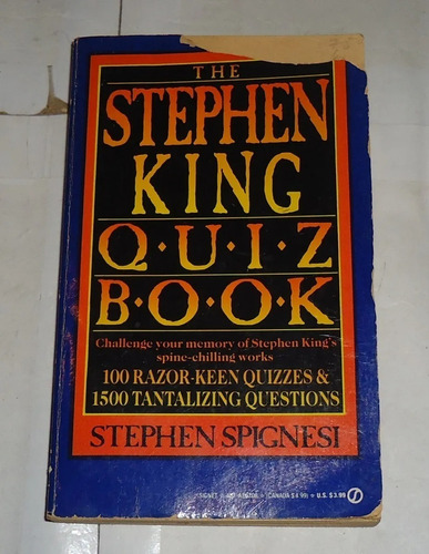 The Stephen King Quiz Book Stephen Pignesi Con Detalle