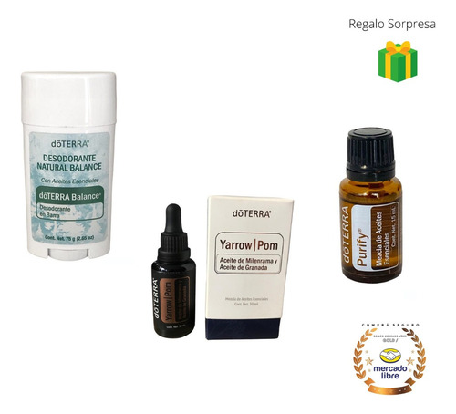 Yarrow Pom Suero 30ml + Purify + Desodorante Balance Doterra