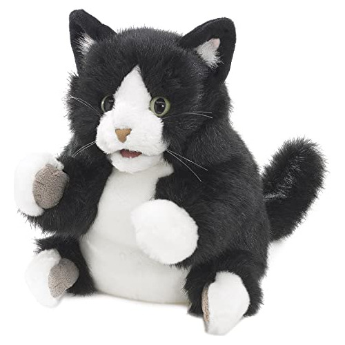 Marioneta De Mano Tuxedo Kitten, Negra; Blanco