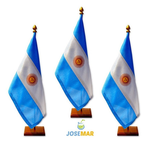 Mástil Bandera Argentina Para Escritorio