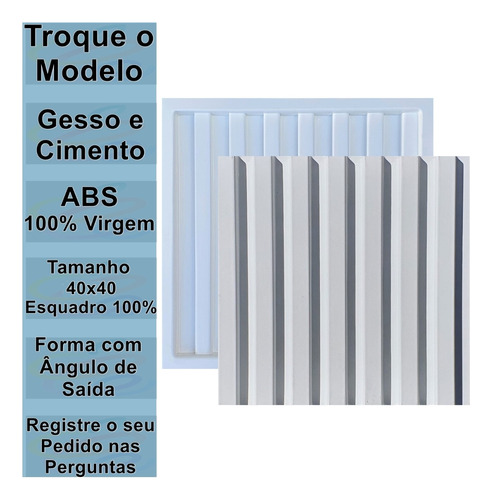 Forma Gesso 3d E Cimento Abs Molde Plástico Fdg Pra Parede