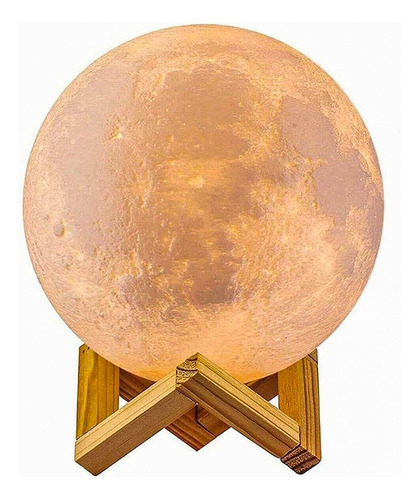 Luz Nocturna 3d Con Forma De Luna De 15 Cm Y Control Táctil