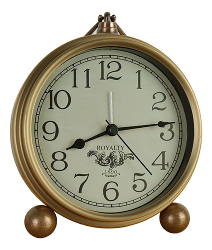 Reloj De Mesa Dorado, Retro, Vintage, Sin Tictac, Reloj Desp