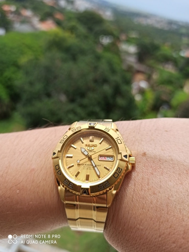 + Bonito Seiko 5 Sports 7s36-00y0 Dourado Feito No Japão