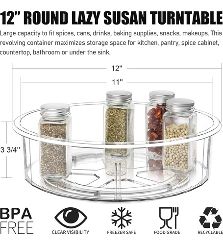 Tiblue Lazy Susan - Organizador De Gabinete - Contenedor Gir