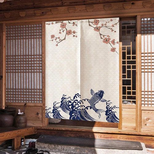 Cortina De Puerta De Lino De Algodón De Estilo Japonés