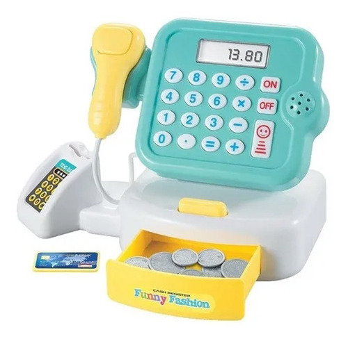 Imagen 2 de 10 de Caja Registradora Luz Y Sonidos 16 Cm Con Carro De Super