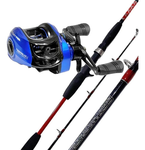 Combo Bait Baitcasting Caña 1,80 2 Tra Reel Rotativo 3 R Der