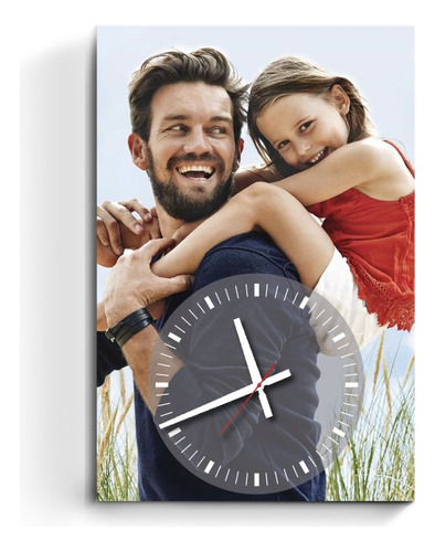 Reloj De Pared Mural Personalizado Tu Foto Familia Mama Papa