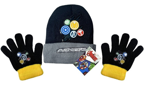 Kit Inverno Infantil Vingadores Marvel : Touca Gorro + Luvas