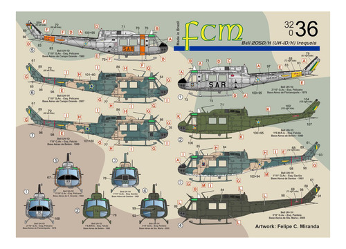 Decalque Para Bell Uh-1d/h Da Fab 1/32
