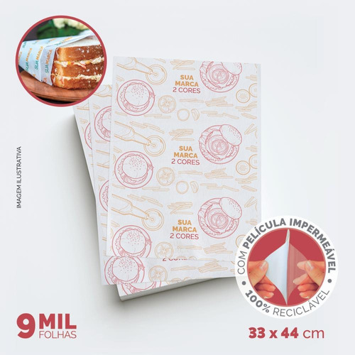 Papel Acoplado Duofresh Personalizado 2 Cores 33x44 Com 9000