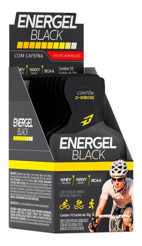Imagem 1 de 4 de Gel Energel Black Caixa Com 10 Sachês  De 30g - Bodyaction