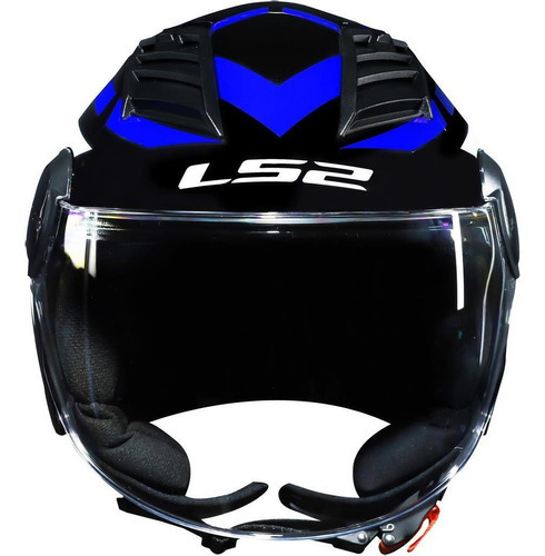 Capacete Ls2 Aberto Airflow Of562 Starwar Azul Amarelo Tamanho do capacete 61