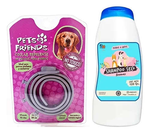 Mini Kit Para Perro Collar Antipulgas +shampoo Repelente