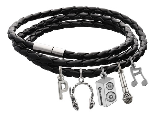 Pulsera Dj Productor Dije Audífono Micrófono Bocina Letra