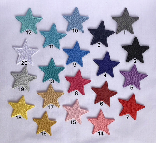 Pack De 5 Estrella Bordada Parche De 3,3cm Color A Elección