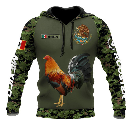 Sudadera Con Capucha T355 Con Estampado De Gallo Mexicano