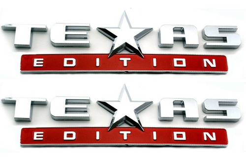 Emblema Texas Edition Par Cromado - Vermelho Ford F250 F1000