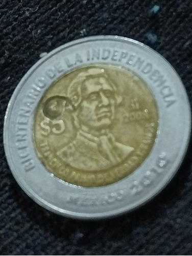 Moneda De Cinco Pesos Centenario De La Independencia Dméxico