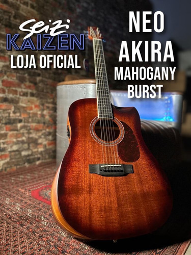 Violão Seizi Neo Akira Kaizen Mahogany Burst Com Bag