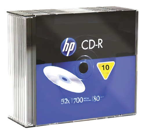 Cd-r 52x 80 Min 700mb Caja Slim C/10 Pzas Hp