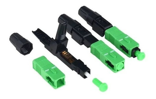 Conector Rápido Fibra Óptica Sc/apc Verde Sm Pre Pulido