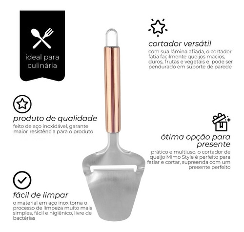 Fatiador De Queijos Plaina Manual Inox 22cm Cook Style