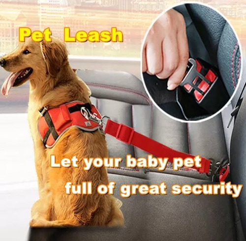 Cinturón De Seguridad De Auto Para Perro Y Gato Ajustable