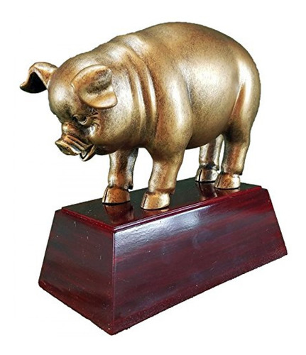 Decade Awards Trofeo De Cerdo Dorado Esculpido, Pequeño - P