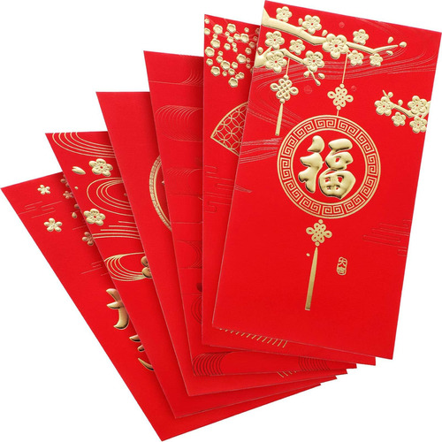 36 Piezas Sobres Rojos Chinos Paquetes Rojos De Año Nuevo Pa