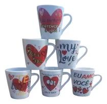 Comprar Jogo 6 Xicaras  Tulipa 120ml Decorada Romantica Amor Love