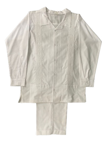 Conjunto Guayabera Lino Manga Larga Mod 115 Talla 16