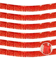 Comprar Paquete De 6 Guirnaldas De Flecos De Papel De Aluminio Rojo