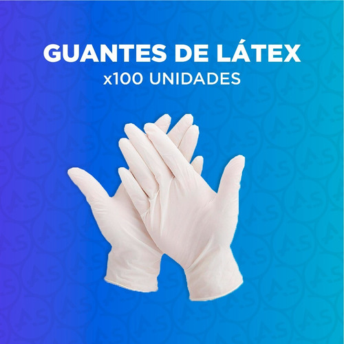 Imagen 3 de 10 de Guantes De Latex Descartables Caja X 100 Unidades