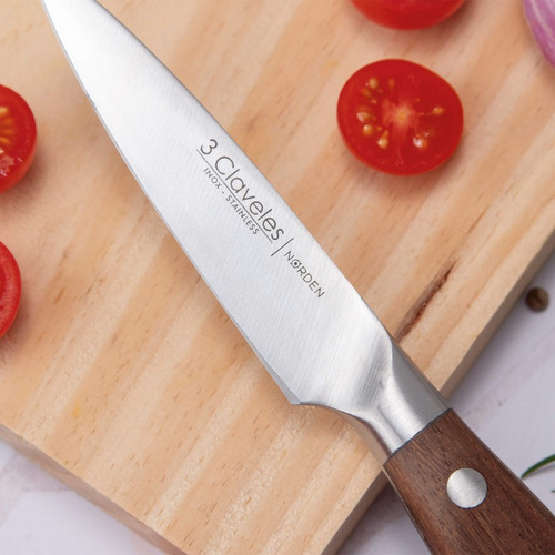Cuchillo Forjado Verduras 3 Claveles Norden 9cm Color Marrón