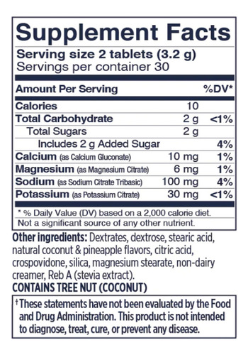 Electrolyte Fastchews Saltstick, Coco, Piña, 60 Comprimidos