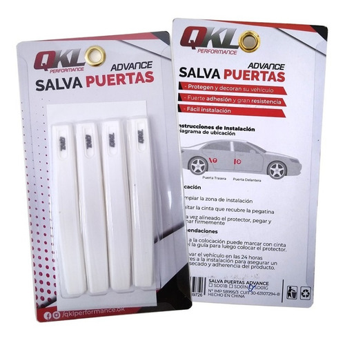 Imagen 2 de 5 de Protector Salva Puerta Silicona Adhesivo X4