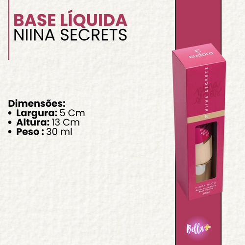 Base Líquida Niina Secrets Hidra Glow Ácido Hialurônico