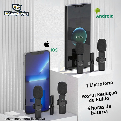 Imagem 6 de 6 de Microfone Sem Fio Bluetooth 2.4 Clip Colarinho Redução Ruído