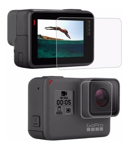 Mica Pantalla + Lente Gopro 5 / 6 / 7 Black Tempered Glass