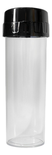 Garrafa Water Transparente 450ml Com Tampa Preta Acqua Bio
